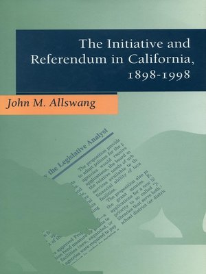 cover image of The Initiative and Referendum in California, 1898-1998